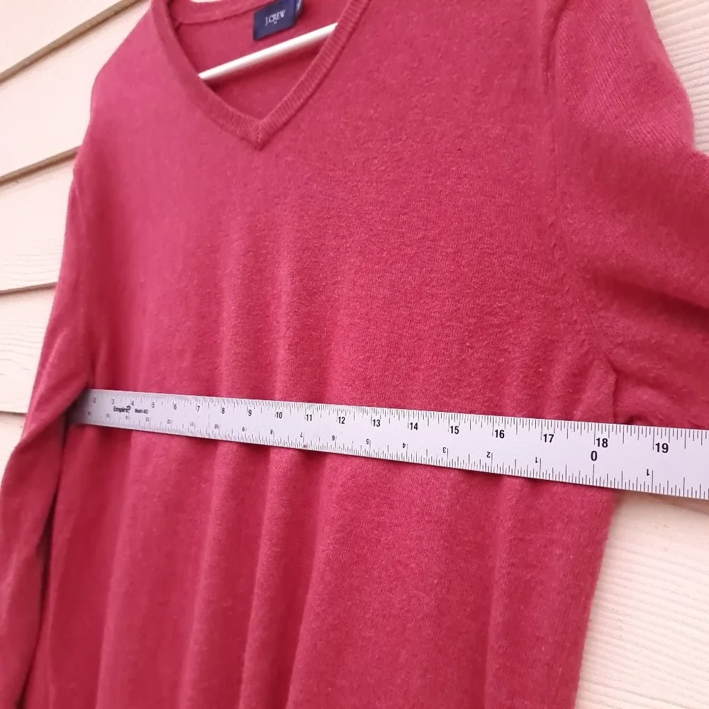 Men's J.Crew Red V-Neck‎ Long Sleeve Sweater Size Medium